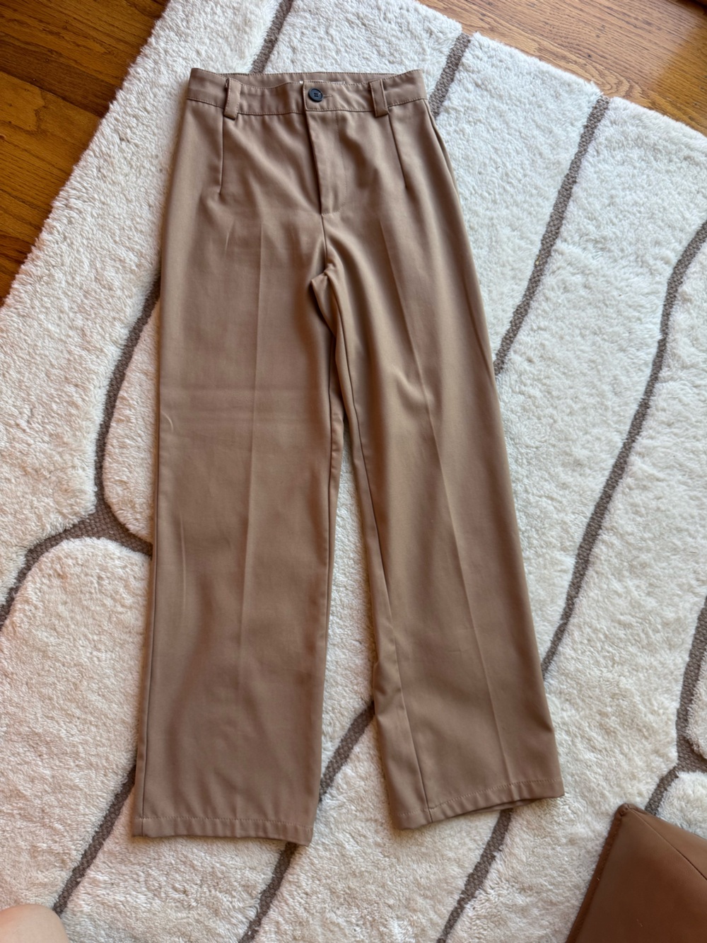 Classic High-Waist Wide-Leg Pants - Taupe
